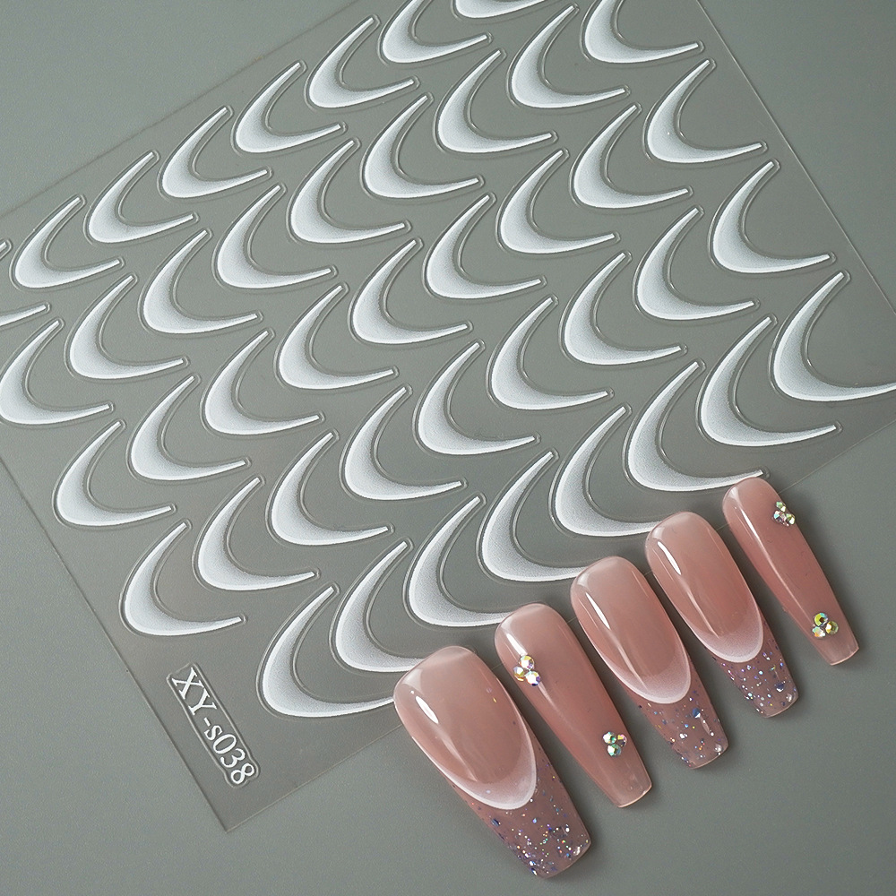 Наклейки Nail Sticker XY-S038 (колір: білий)