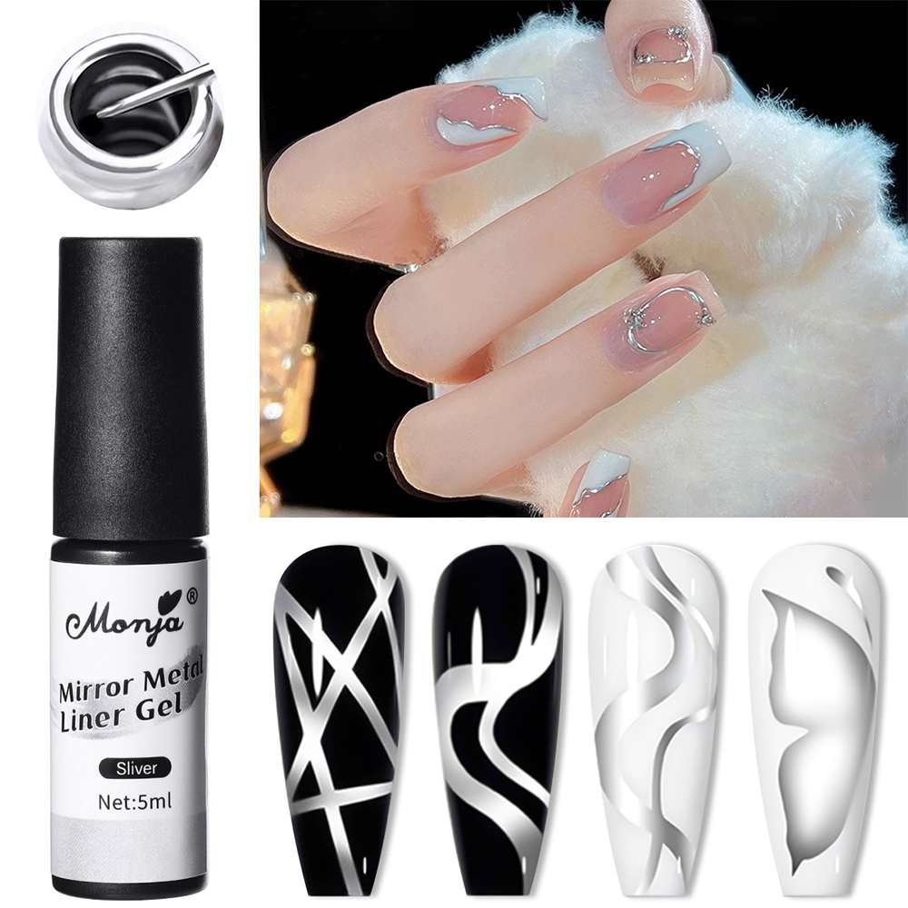 Гель-лайнер Monja Mirror Metal Liner Gel, 5 мл (silver)