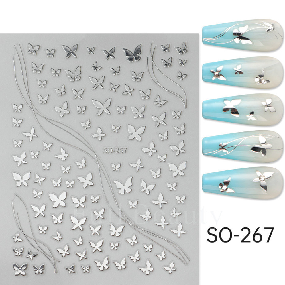 Наклейки Nail Sticker SO-267 (срібло)