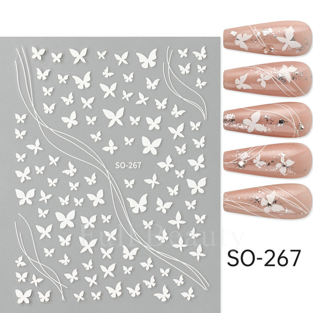 Наклейки Nail Sticker SO-267 (білі)