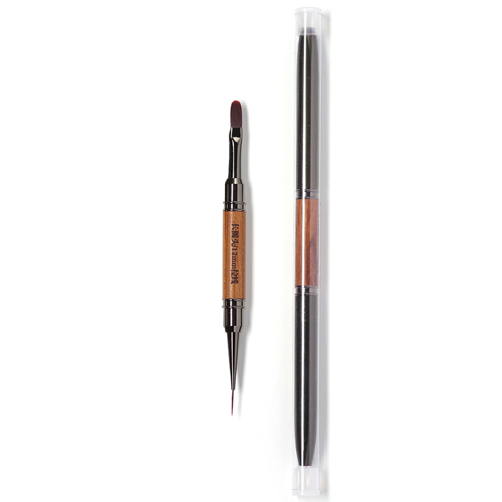 Двосторонній пензлик Nail Brush (лайнер 12 мм та овальний 13*6.5 мм)