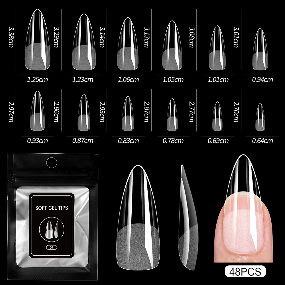 Гелеві тіпси напівматові Soft Gel Tips 48 шт, 07