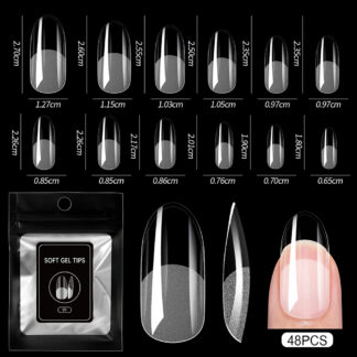 Гелеві тіпси напівматові Soft Gel Tips 48 шт, 01