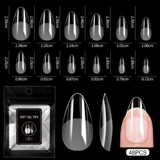 Гелеві тіпси напівматові Soft Gel Tips 48 шт, 02