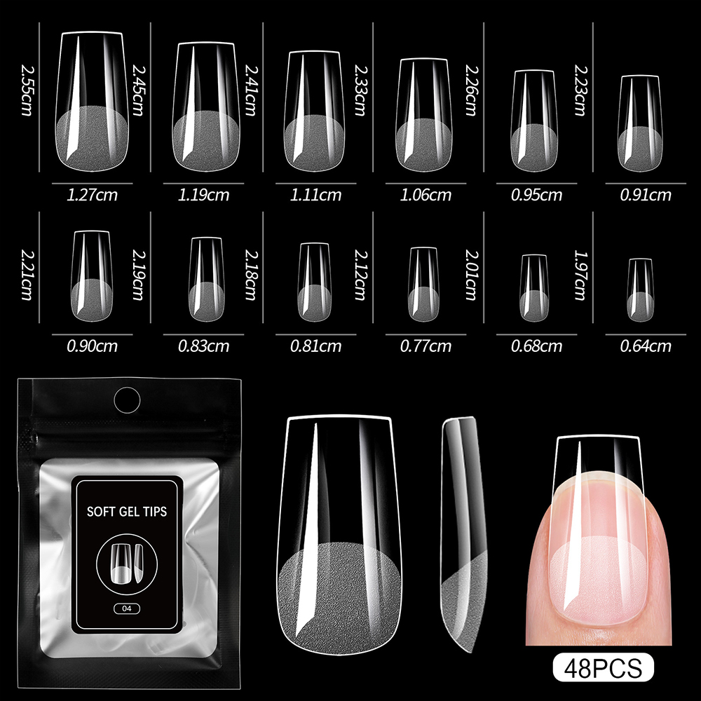 Гелеві тіпси напівматові Soft Gel Tips 48 шт, 04
