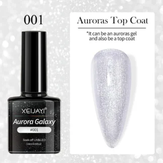 Гель-лак XEIJAYI 2in1 Aurora Galaxy (Top Coat & Gel Polish) 001, 8 мл