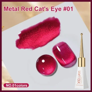 Гель-лак XEIJAYI Metal Red Cat Eye 01, 10 мл