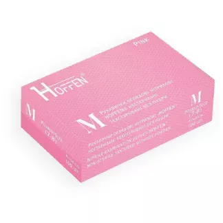Нітрилові рукавички Hoffen Light Pink розмір M 3.5 г (100 шт), світло-рожеві