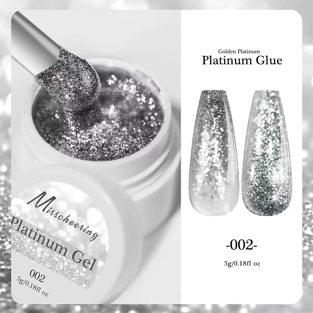 Гель декоративний Misscheering Platinum Gel 002 (Silver), 5 г