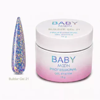 Гель для нарощування Baby Moon Glitter Builder Gel №21, 15 мл