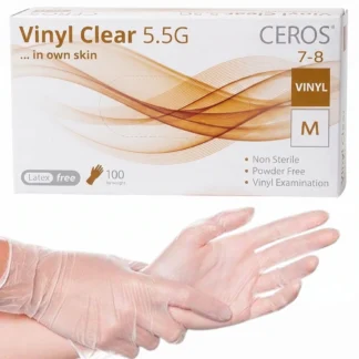 Вінілові рукавички Ceros Vinyl Crear розмір M 5.5 г (100 шт), прозорі